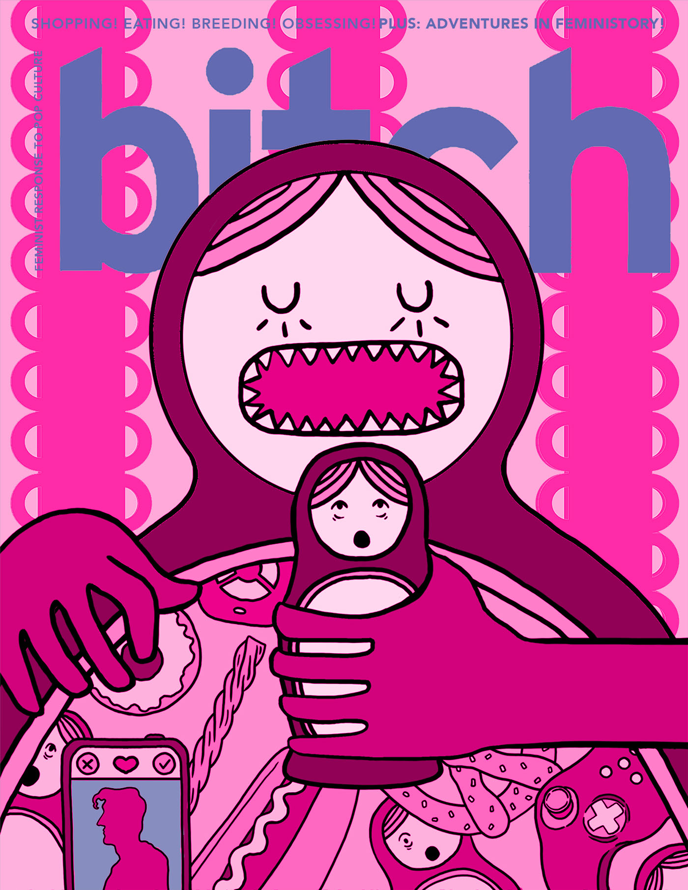 ILLUSTRATION  magazine feminist gif animation  graphicdesign cover photoshop Consumed Bitch