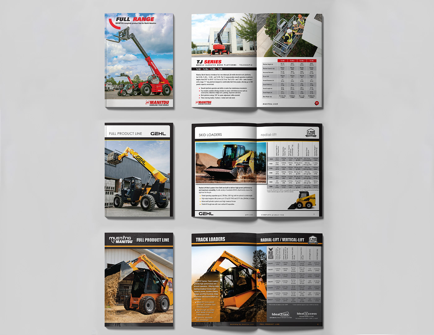manitou Gehl Booklet brochure Layout design construction page layout equipment Heavy