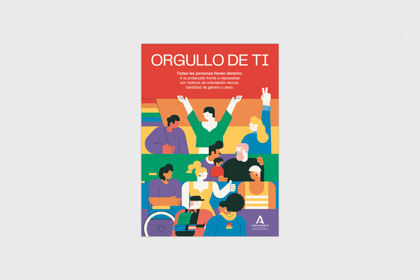 andalucia campaign colour flyer LGTBI people poster pride vector