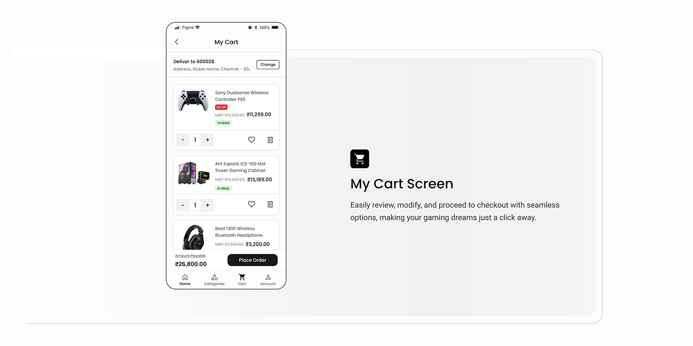 Gaming store design. Electronics accessories ecommerce app