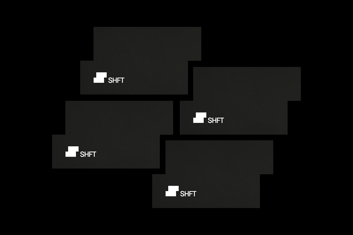 Business cards mockup in black and white for SHFT.