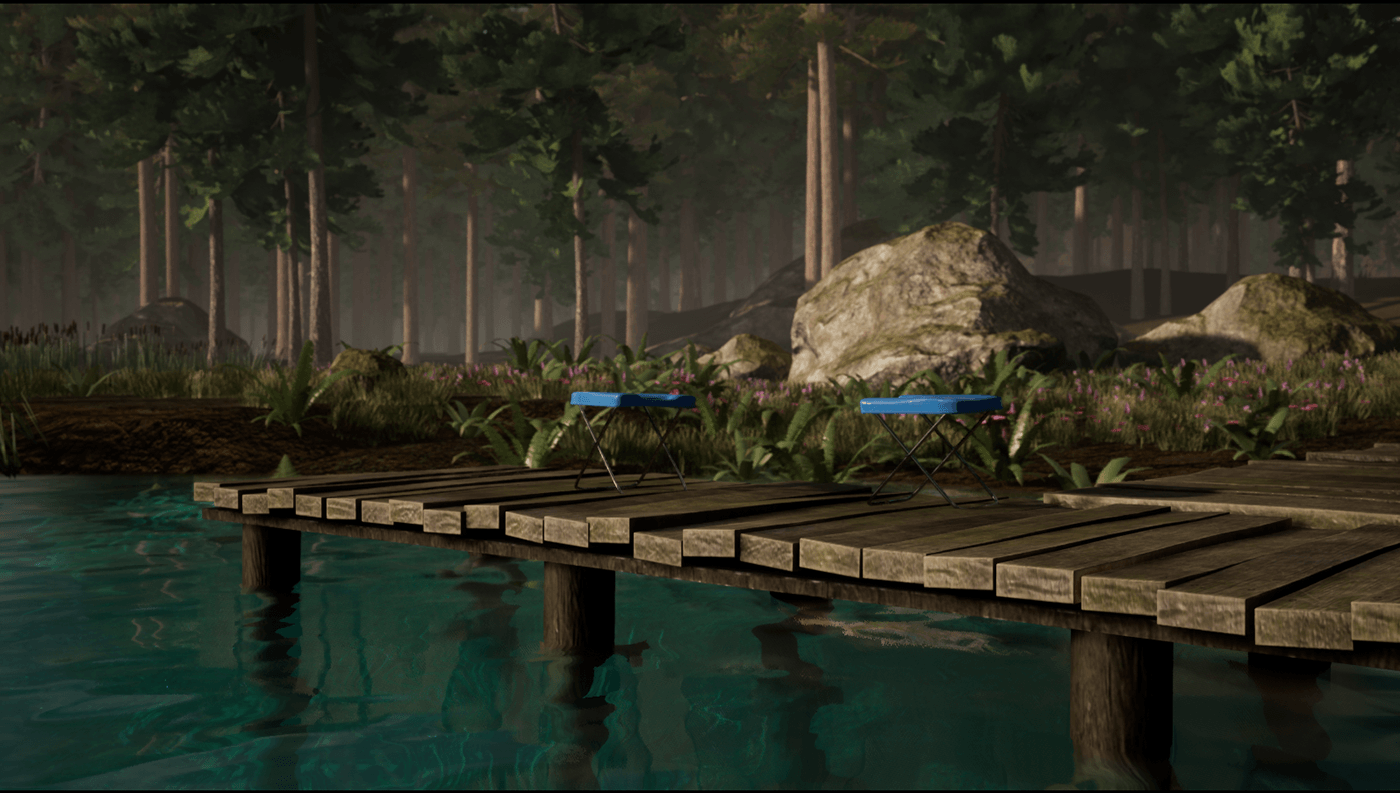 Unreal Engine virtualset movistar realtime broadcast vizarc lake fishing tv