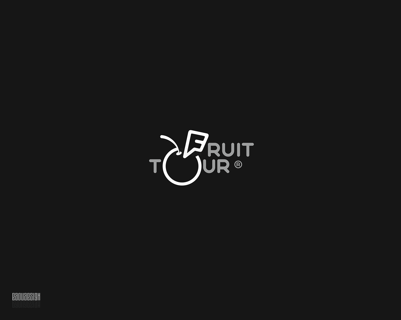 clever logo EdouDesign Fly Fruit hidden objects lettering mark minimalist logo tour wing