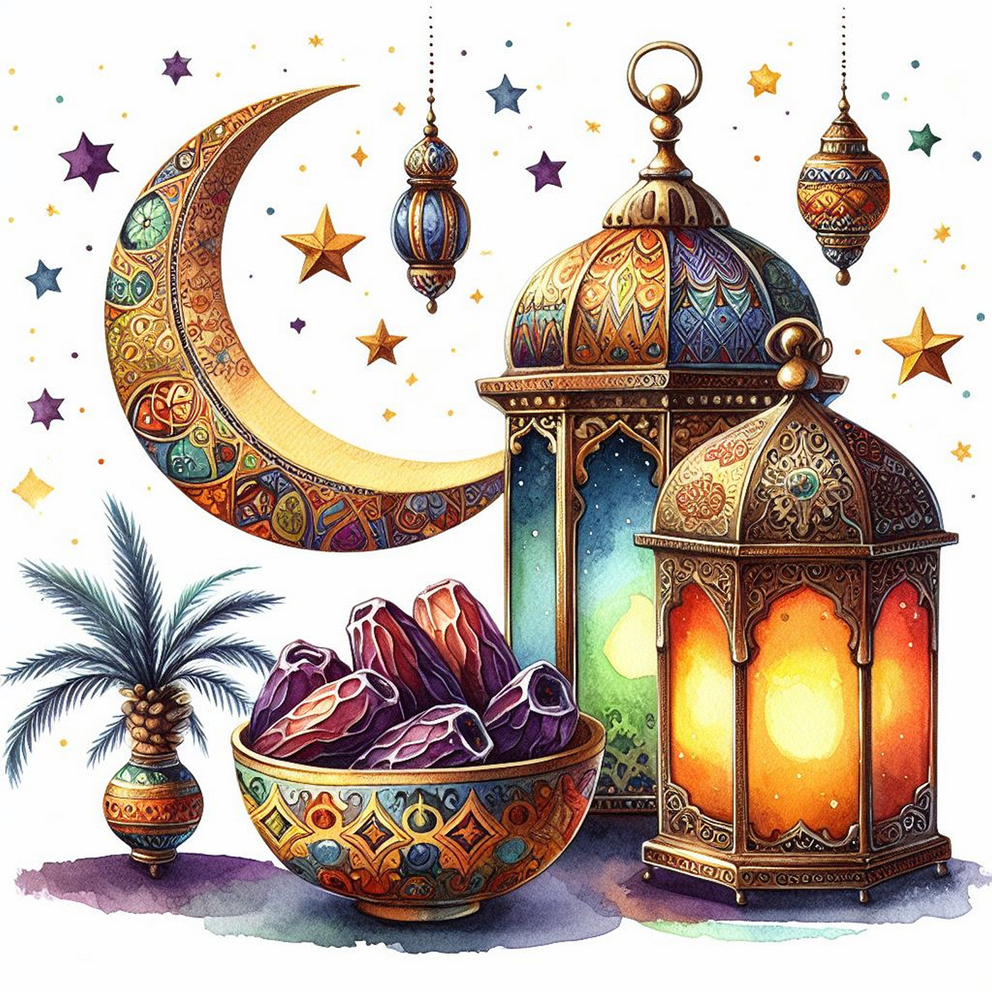 ramadan lantern Lamp watercolor ramadan greeting greetings Eid ramadan eid mubarak islamic islamic lamp
