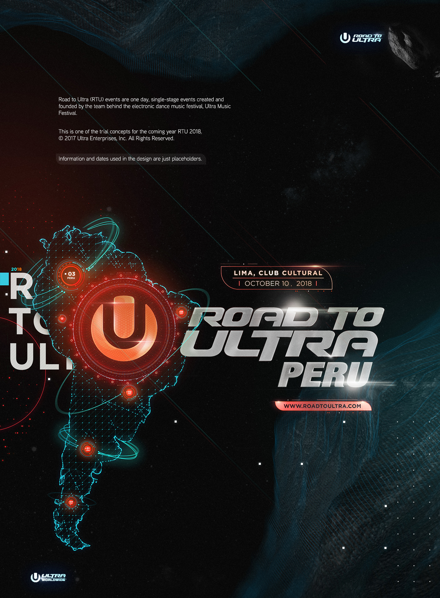art direction  RTU road to ultra ultra UMF motion design cinema 4d surreal futuristic design