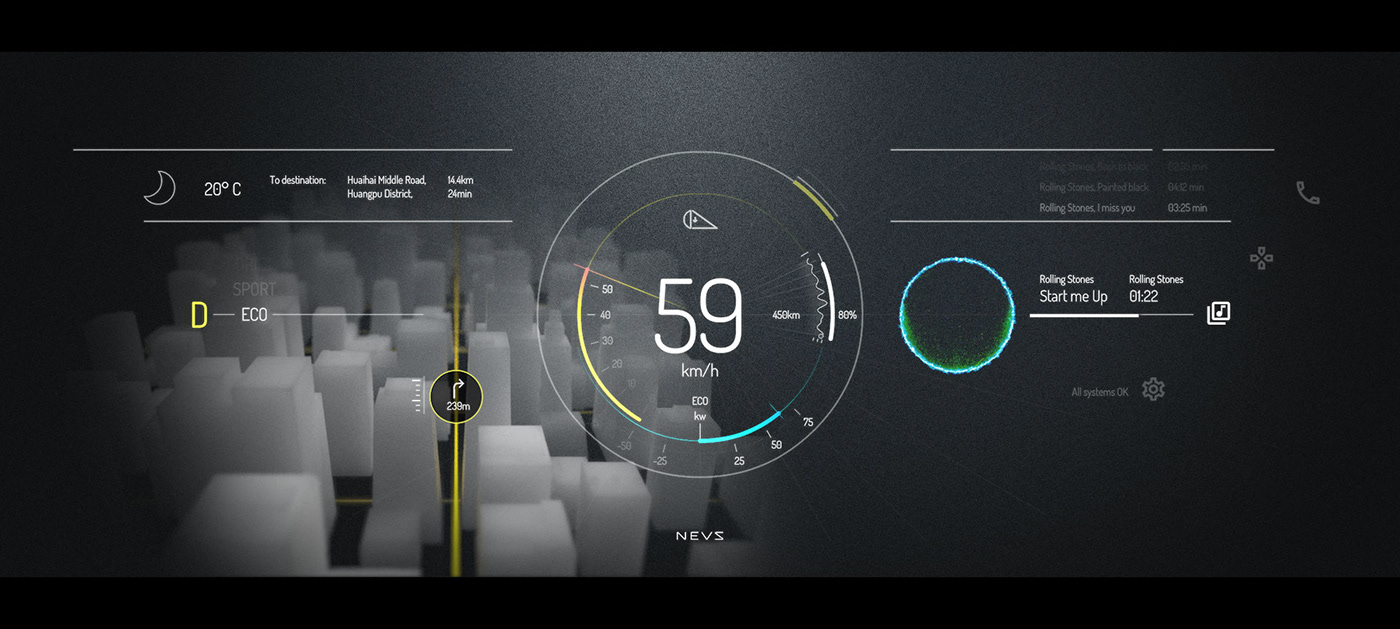 automotive   car cluster dashboard design GUI Interface saab UI uiux