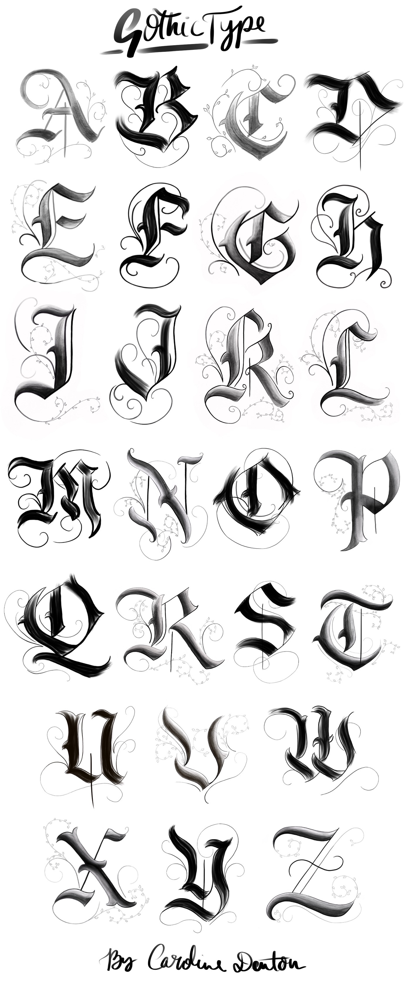 type font gothic HAND LETTERING lettering typographical Calligraphy  