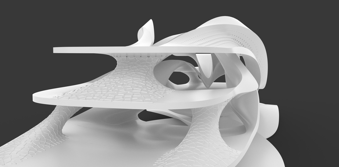 3D architecture exterior design generative Grasshopper oraganic Organic Design parametric Render Rhinoceros