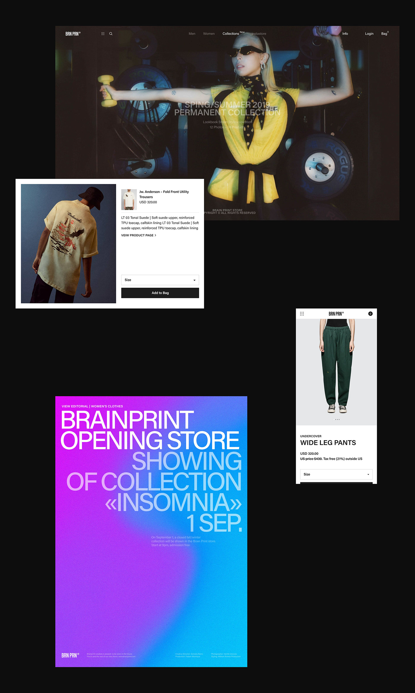 UI ux e-commerce Web store minimal Fashion  web shop desktop Web Design 