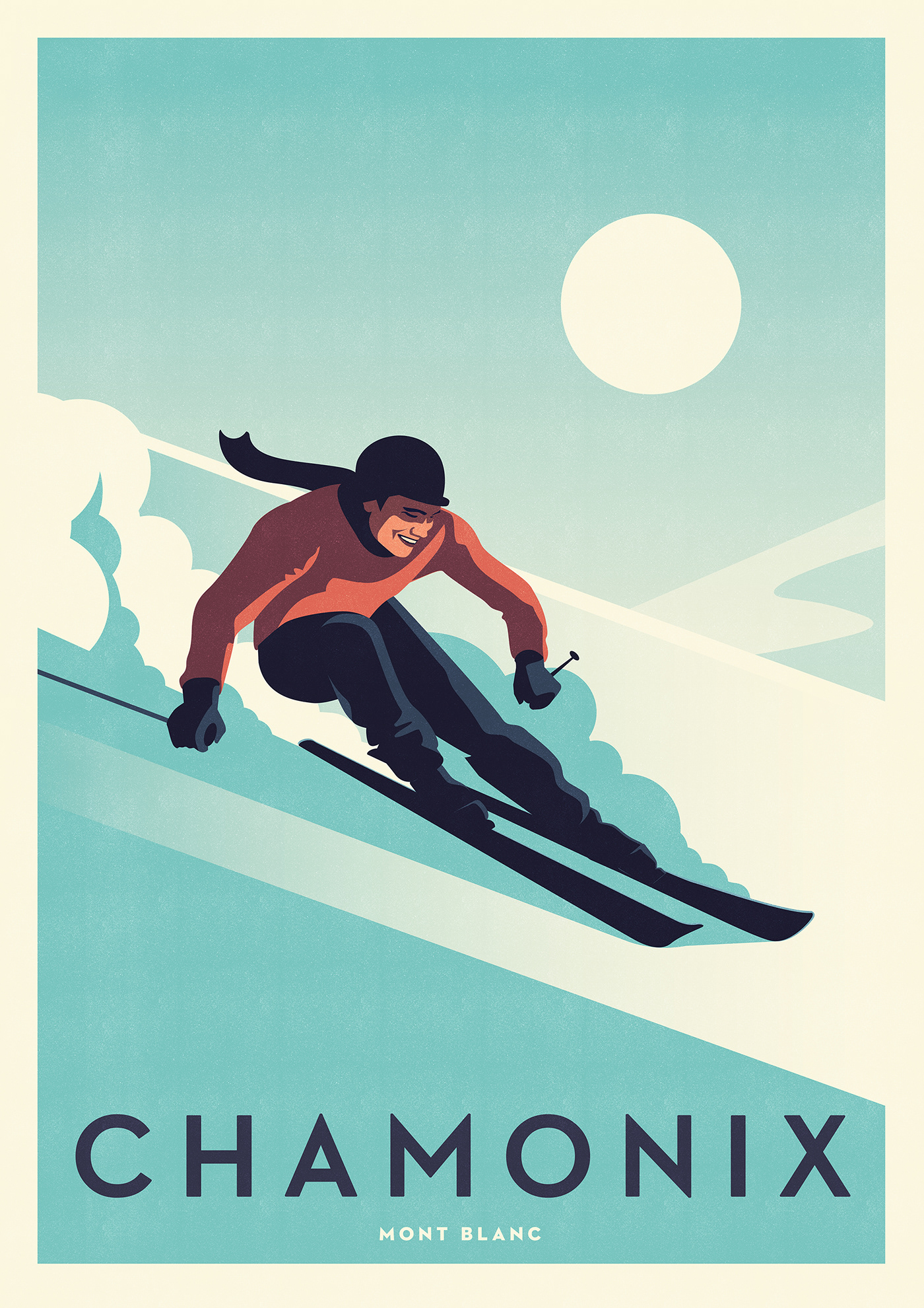 Chamonix Ski Travel poster on Behance