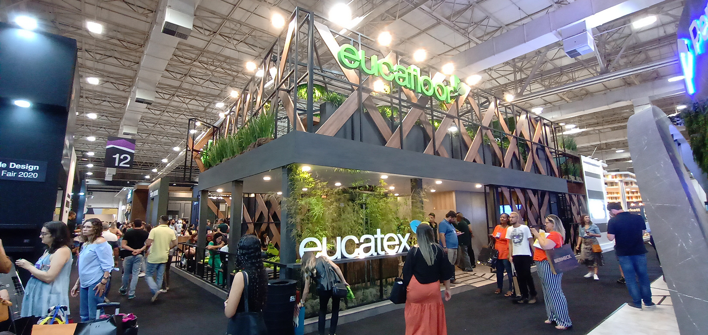 architecture booth design estande Exhibition  expo Promotional revestir Stand wood