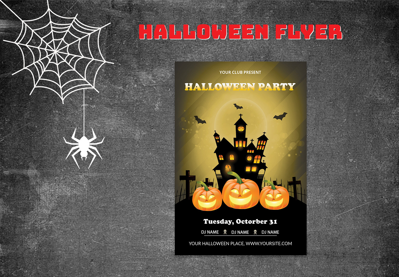 HALLOWEEN PARTY FLYER Halloween party flyer Invitation club photoshop ms word poster night
