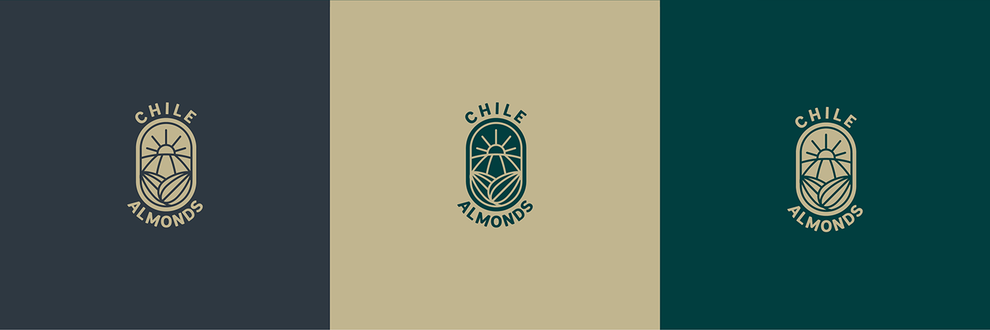 almendras almond nuts chile insignia logo branding  asociación Logotipo Logotype