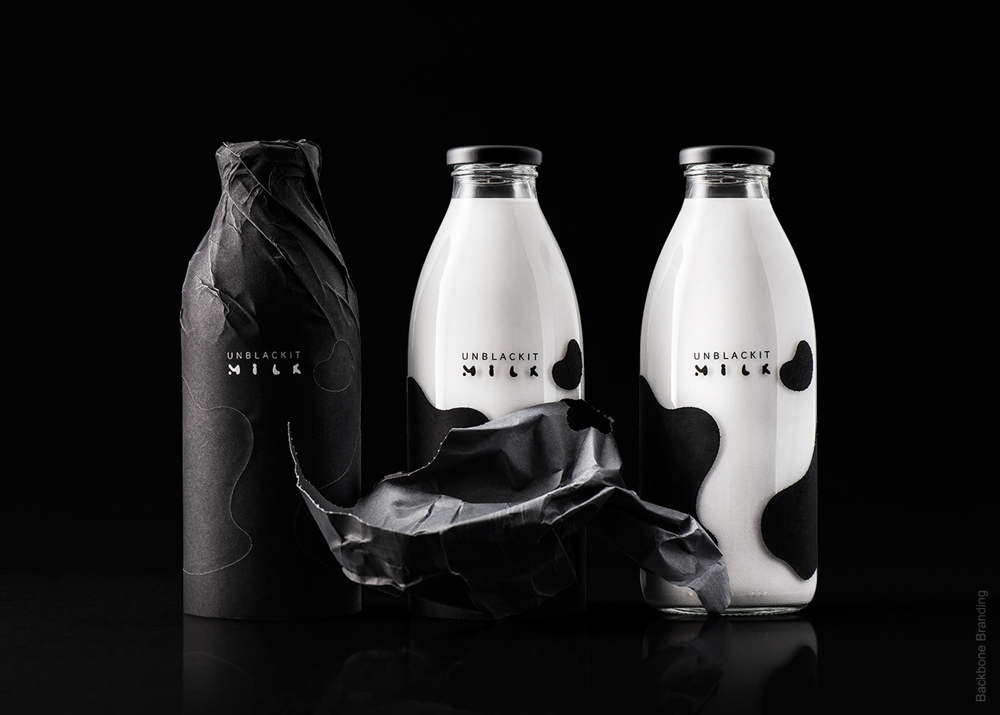 milk Dairy Packaging White black cow Spots animal print