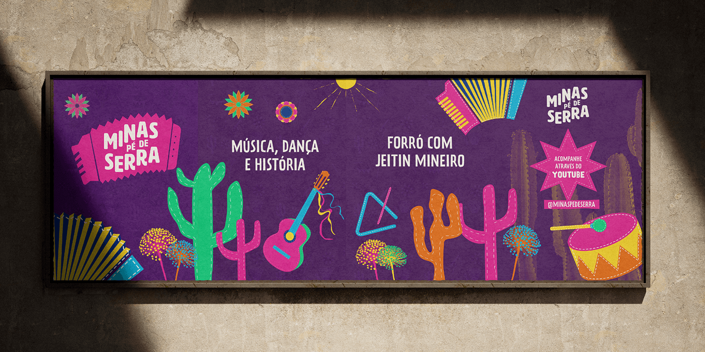 identidade visual visual identity festival mostra forró music Sanfona colorful sertão