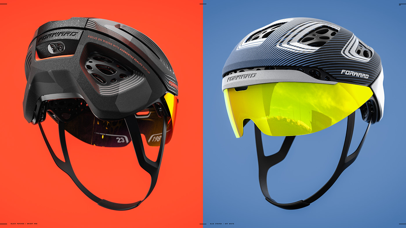 augmented reality Bike Cycling glasses Helmet product design  Smart user experience user interface ux