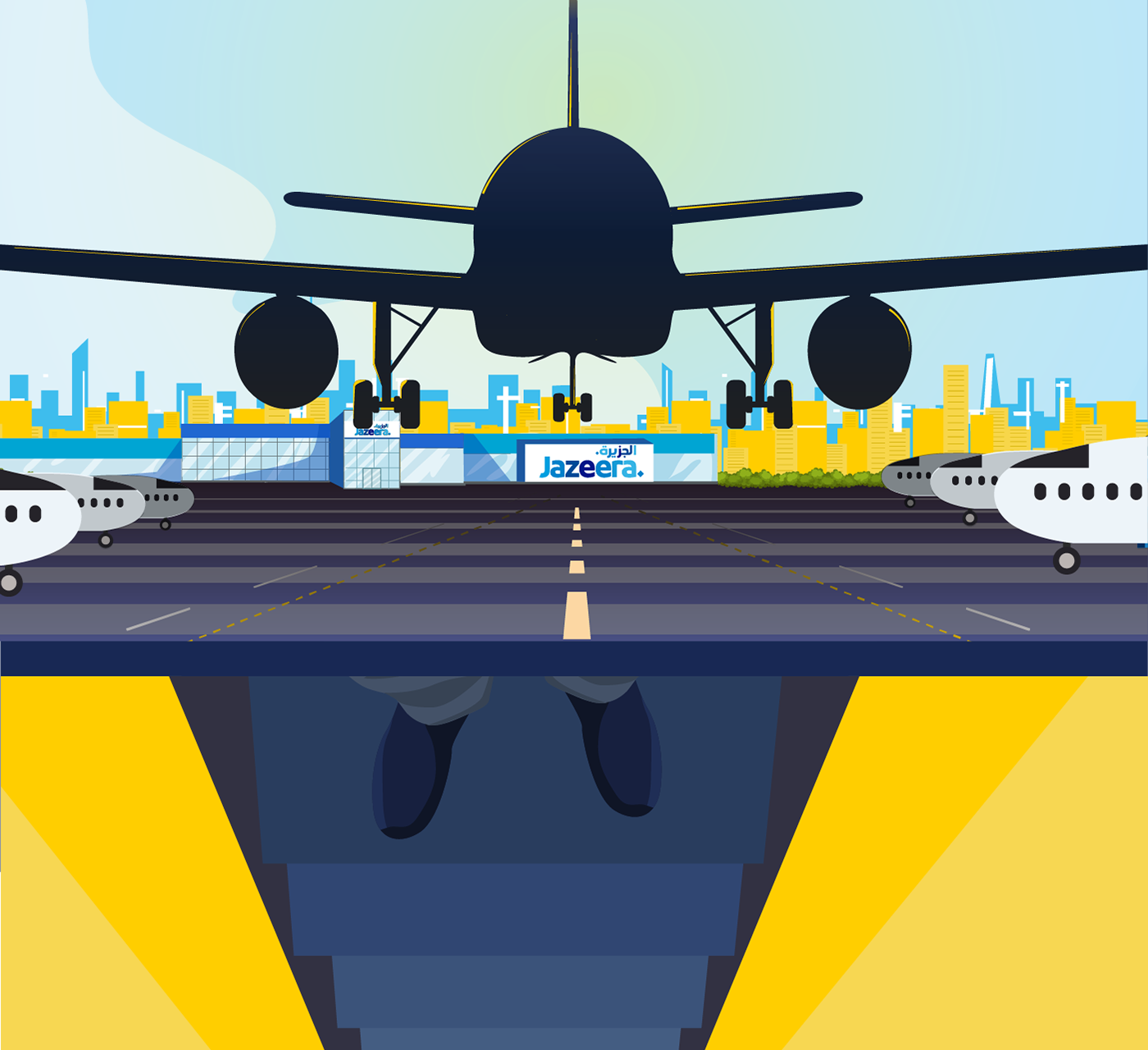 Kuwait motion graphics  explainer video dubai airport flight Sohaib sohib 2D Animation character animation