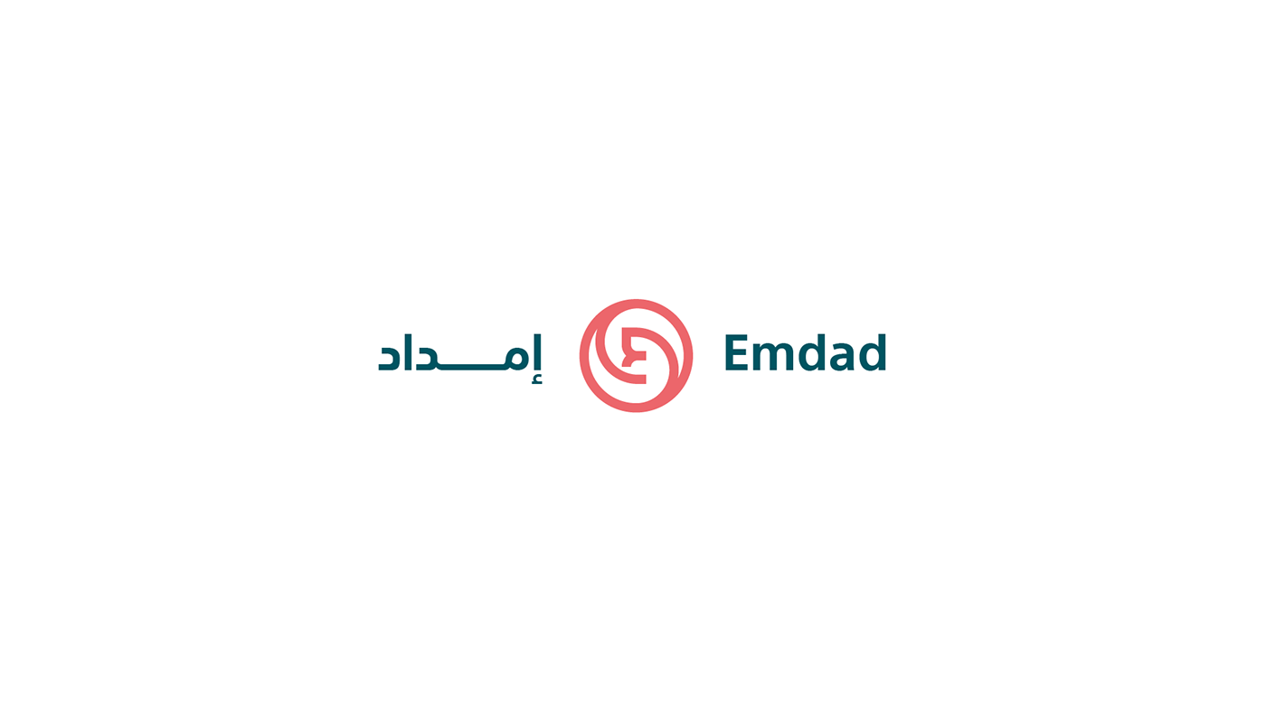 brand identity design elegant Emdad Interior logo red selling supply