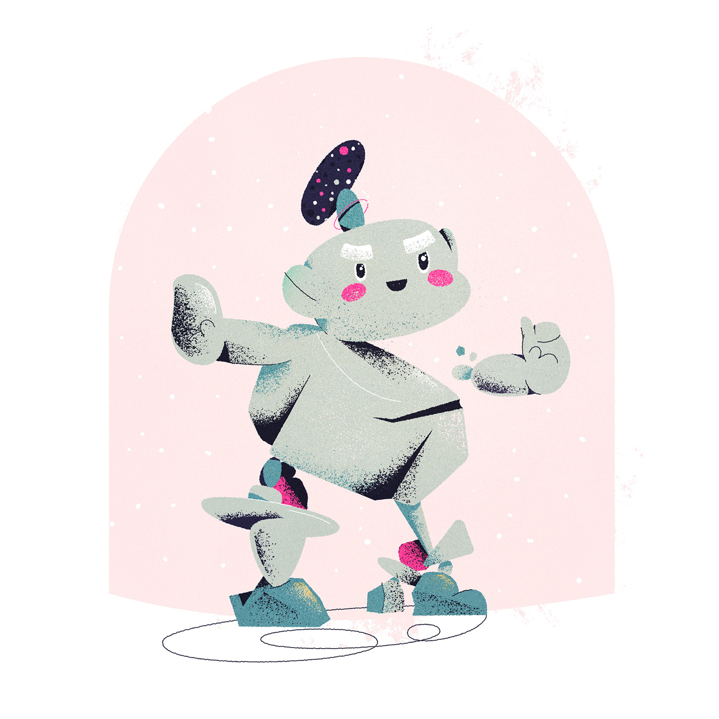 a cute character design of a stack of rocks dancing