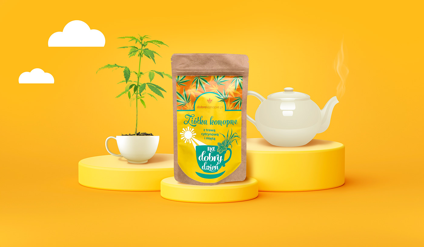 cannabis Cannabis Packaging CBD graphic design  hemp ILLUSTRATION  label design packaging design tea Tea Packaging