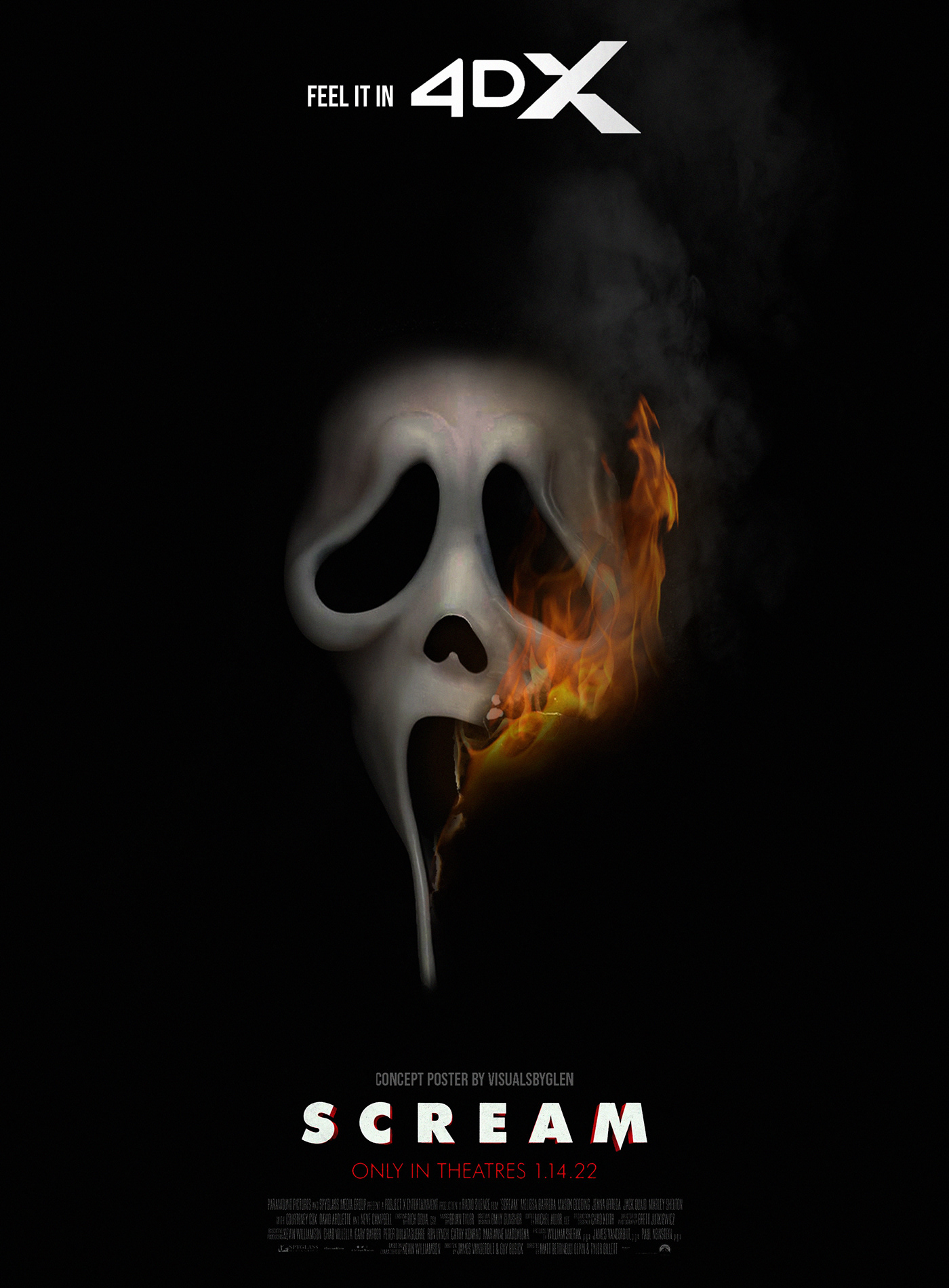 ads Advertising  cinema 4d horror movie Poster Design scream wes craven