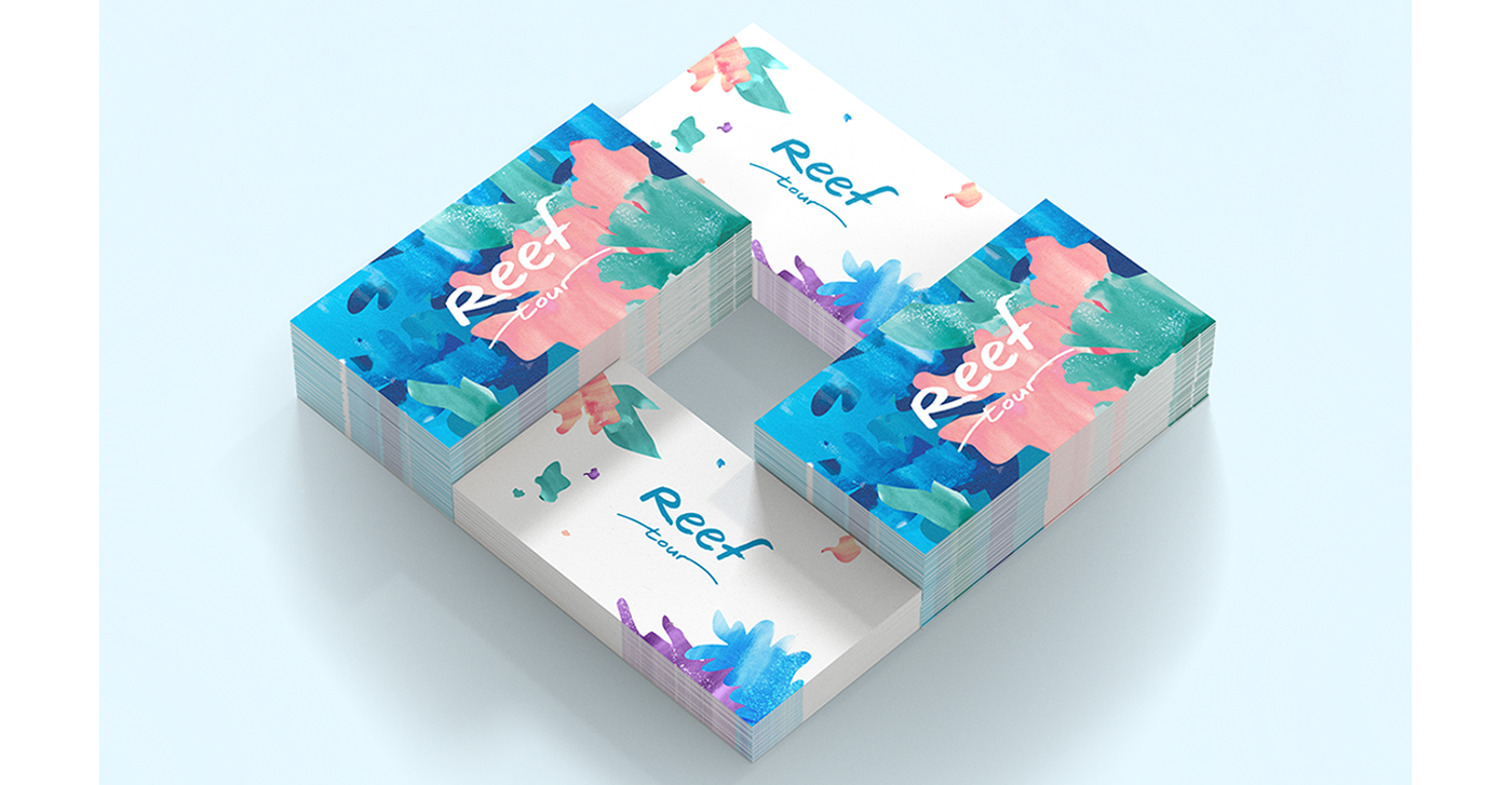 branding  traveling agency art direction  identity business card reef tour