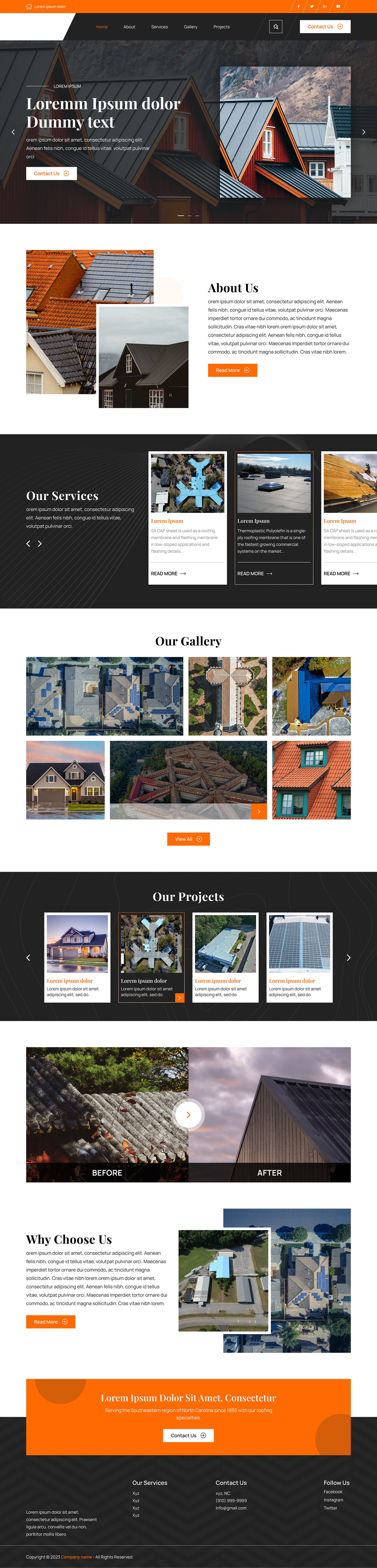 homepage design Homepage layout roofing roofing company roofing contractor Roofing Contractors ui design UI/UX web layout Website Design