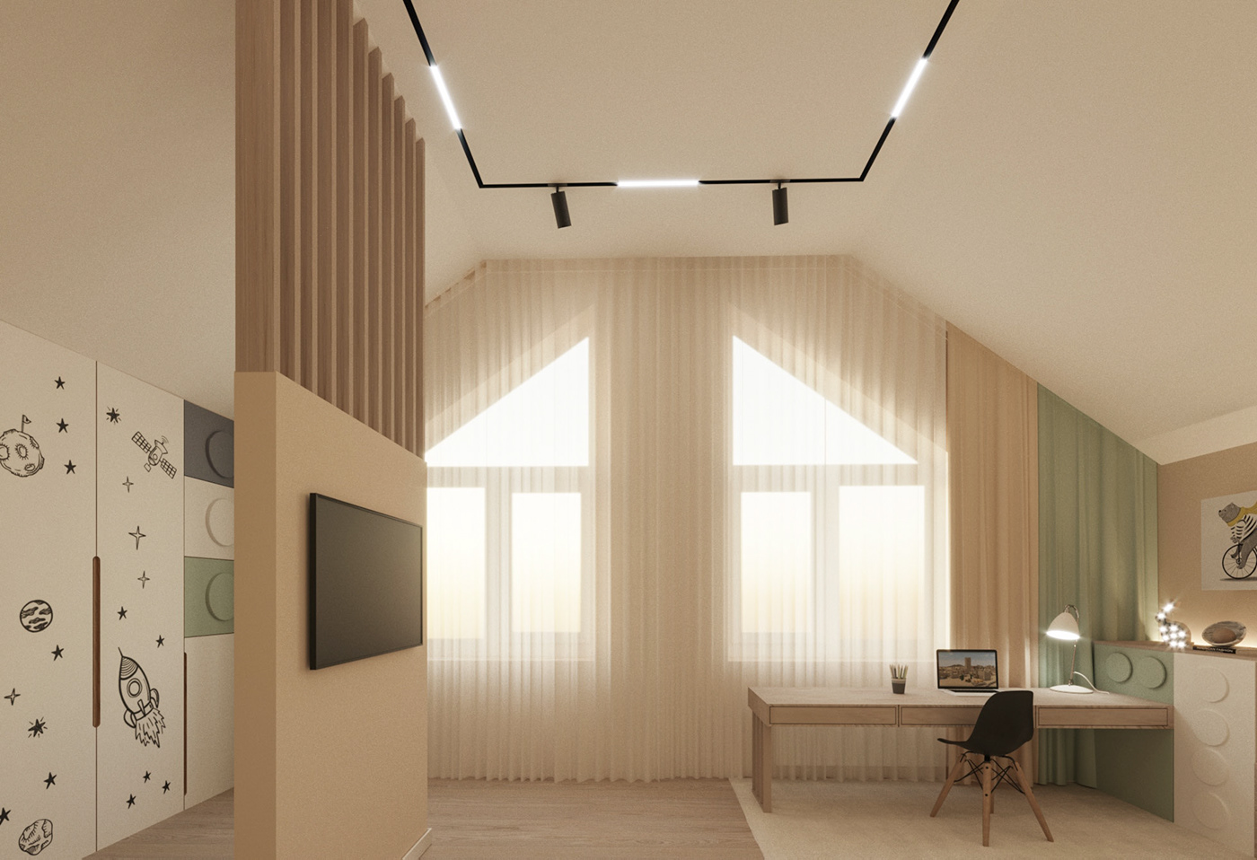 3ds max ArchiCAD interior design  Minimalism modern Townhouse visualization