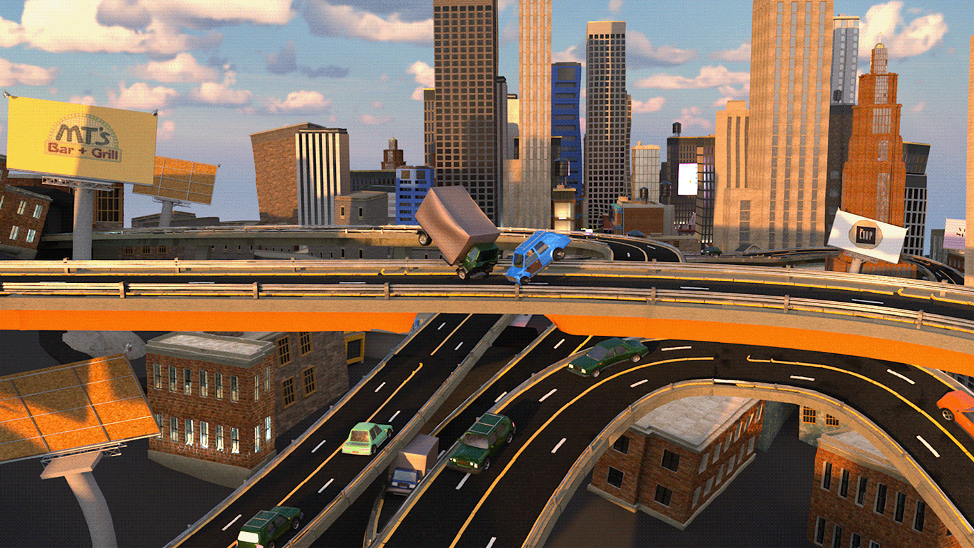 3D world 3d City crank yankers puppets Miniature imaginary city Octane Render AR vr 3D