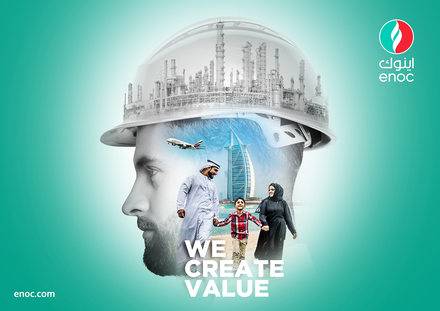 ENOC poster ads Oil refinery industry creative dubai Saudi Arabia oil social media