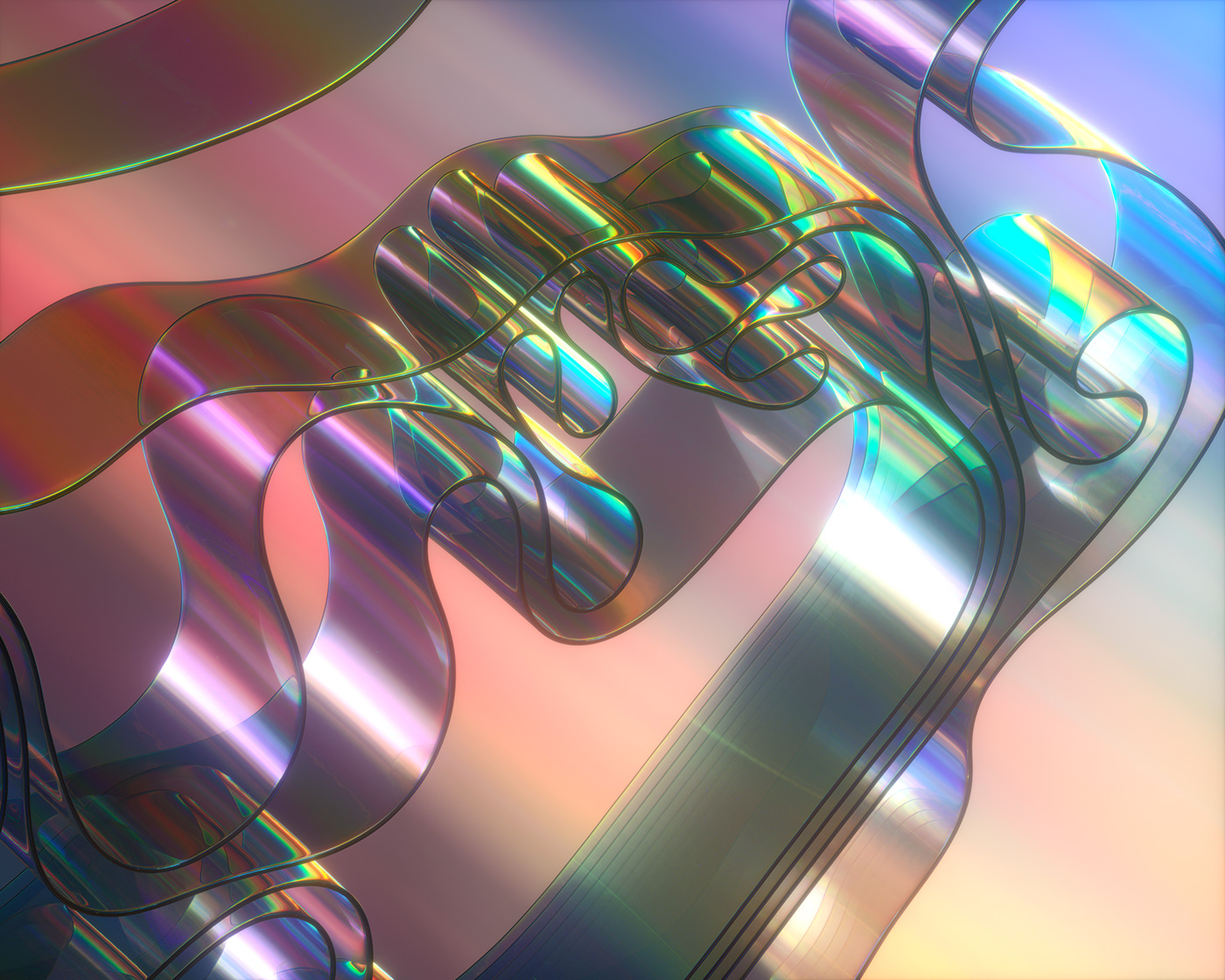 cinema 4d simulation glass iridescent abstract Digital Art  ILLUSTRATION  vibrant colorful