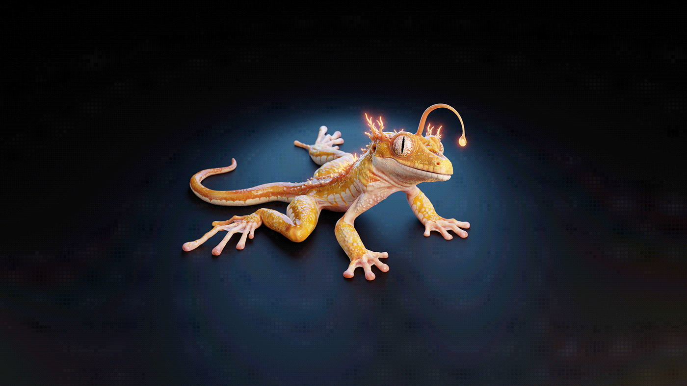 animal reptile lizard artwork 3D Render blender3d 3d modeling