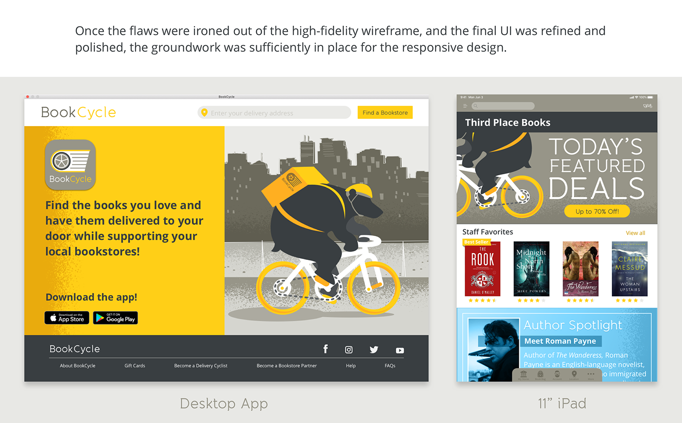 UI ux Bookstore Responsive Web design Bicycle