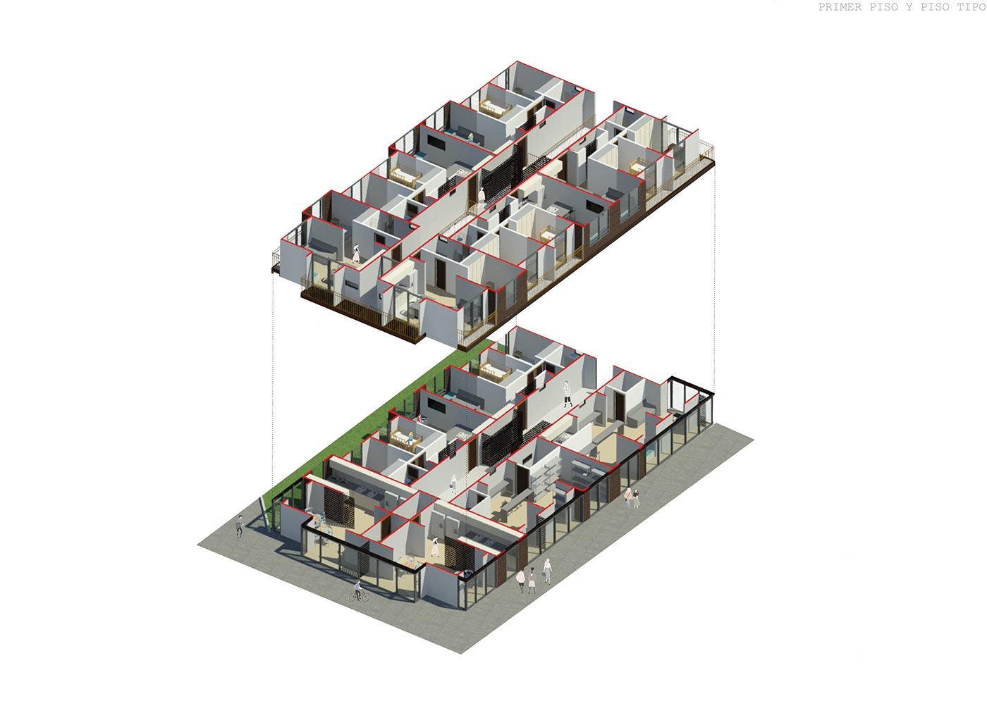 architecture planning residential design graphic design  Render rendering arquitectura