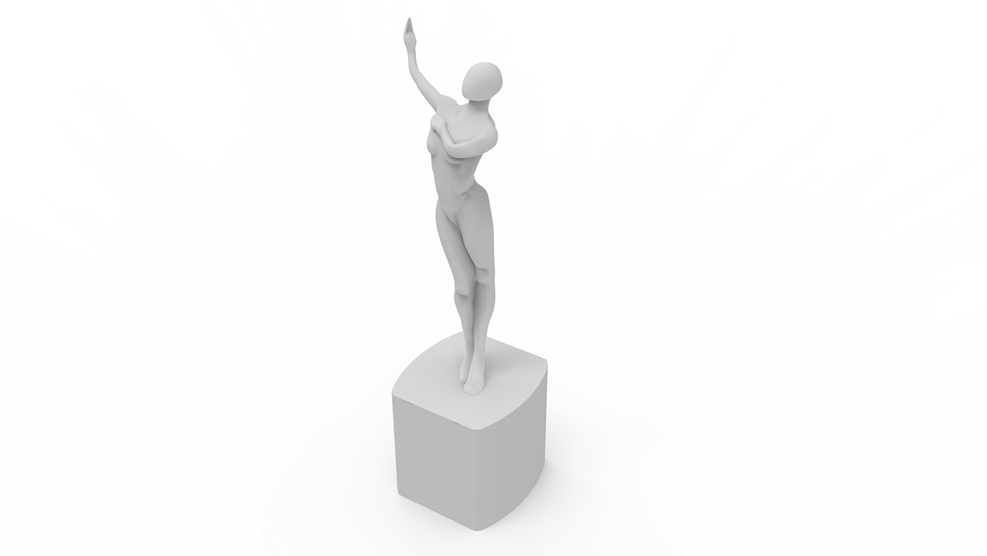 Awards redesign figures sculptures 3D graphic design  adverting modeling trophies winners