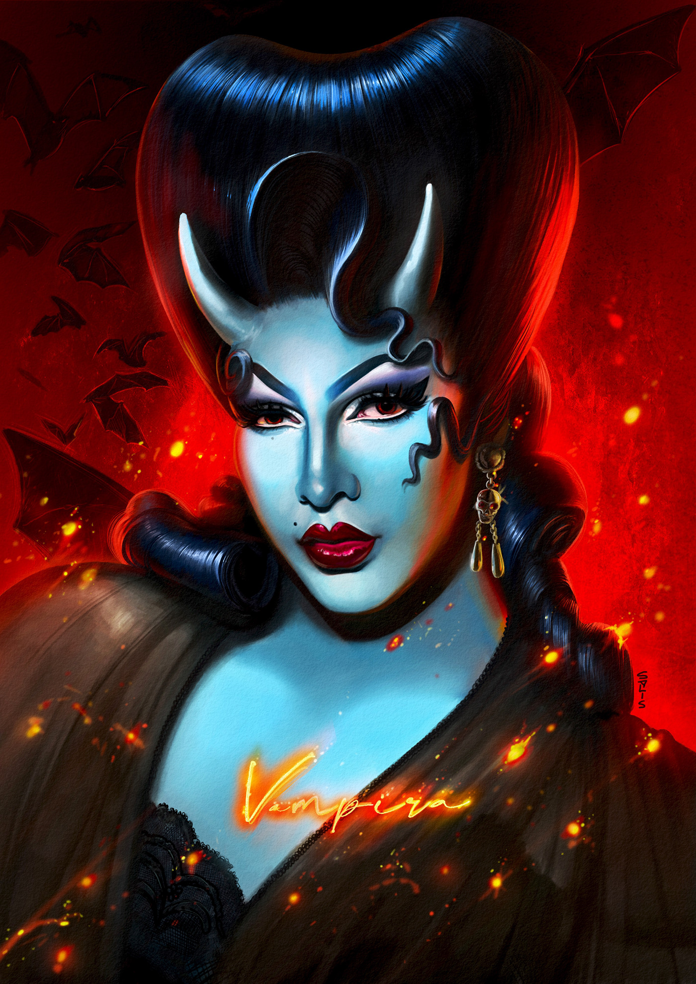 vampire Violet Chachki drag queen digital painting Digital Art 
