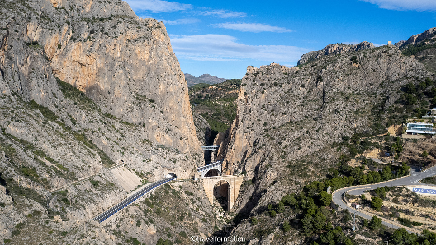 Aerial benidorm bridges cliff Landscape Nature spain Travel wanderlust