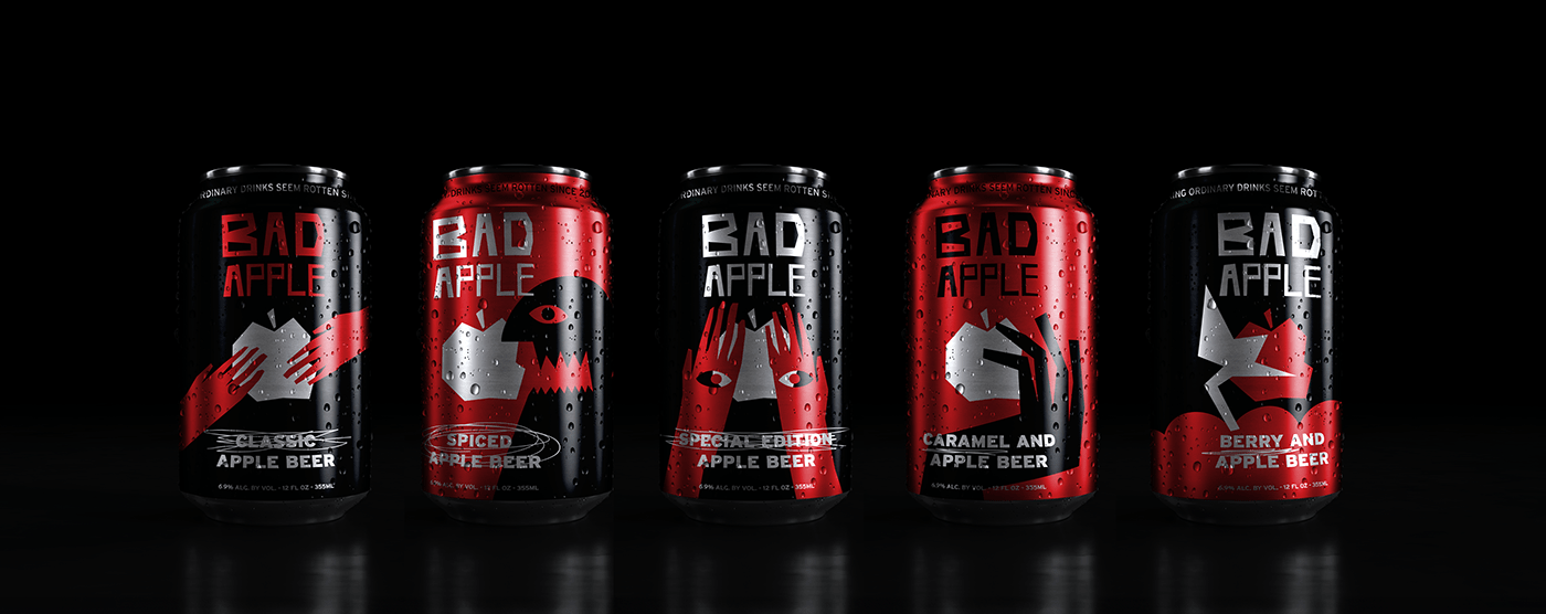 beer Beer Packaging cans bottle drink apple brew beverage brutalism design punk