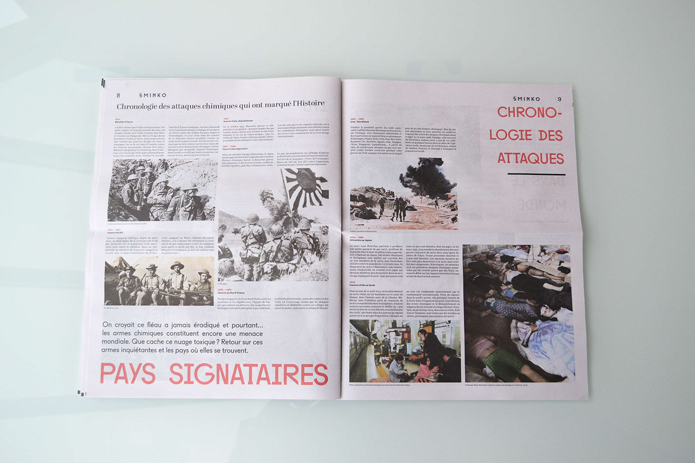 Sminko newspaper Layout print editorial news edition typography   chemical War