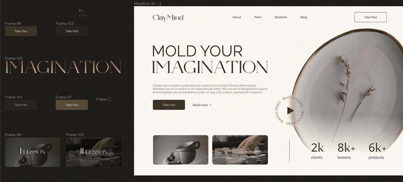 design landing page landing Web Design  Figma Website Adaptive clay brand identity Buisness