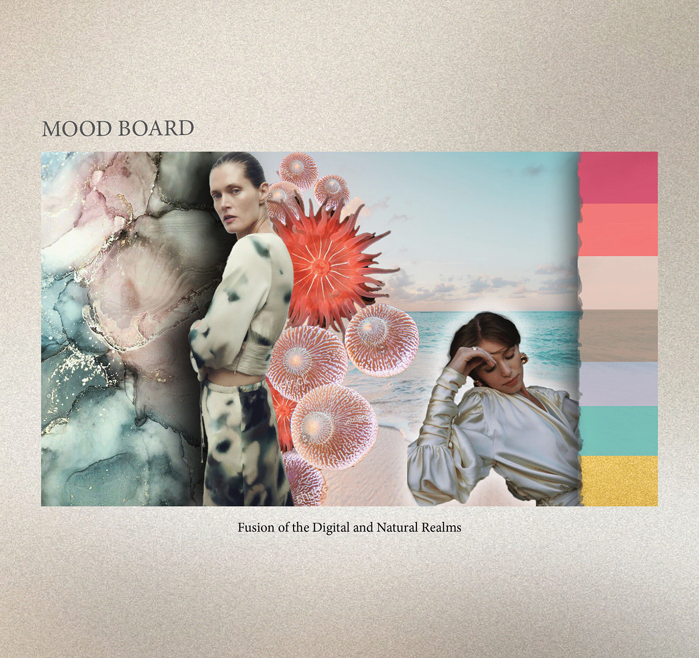 print design  Spring summer pastel textile design  Fashion  apparel sea anemone art 2025 Concept Digitópia