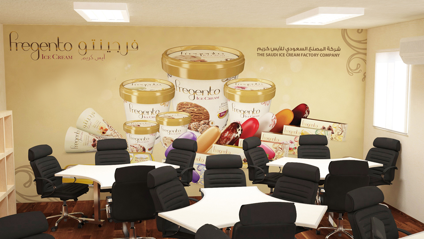 interior design  classroom ice cream branding  Fregento