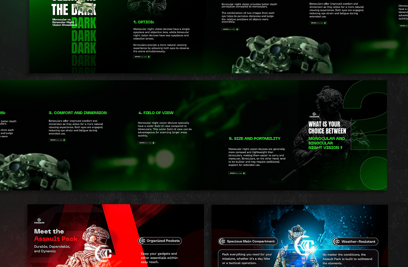 Military and airsoft social media and web design project 