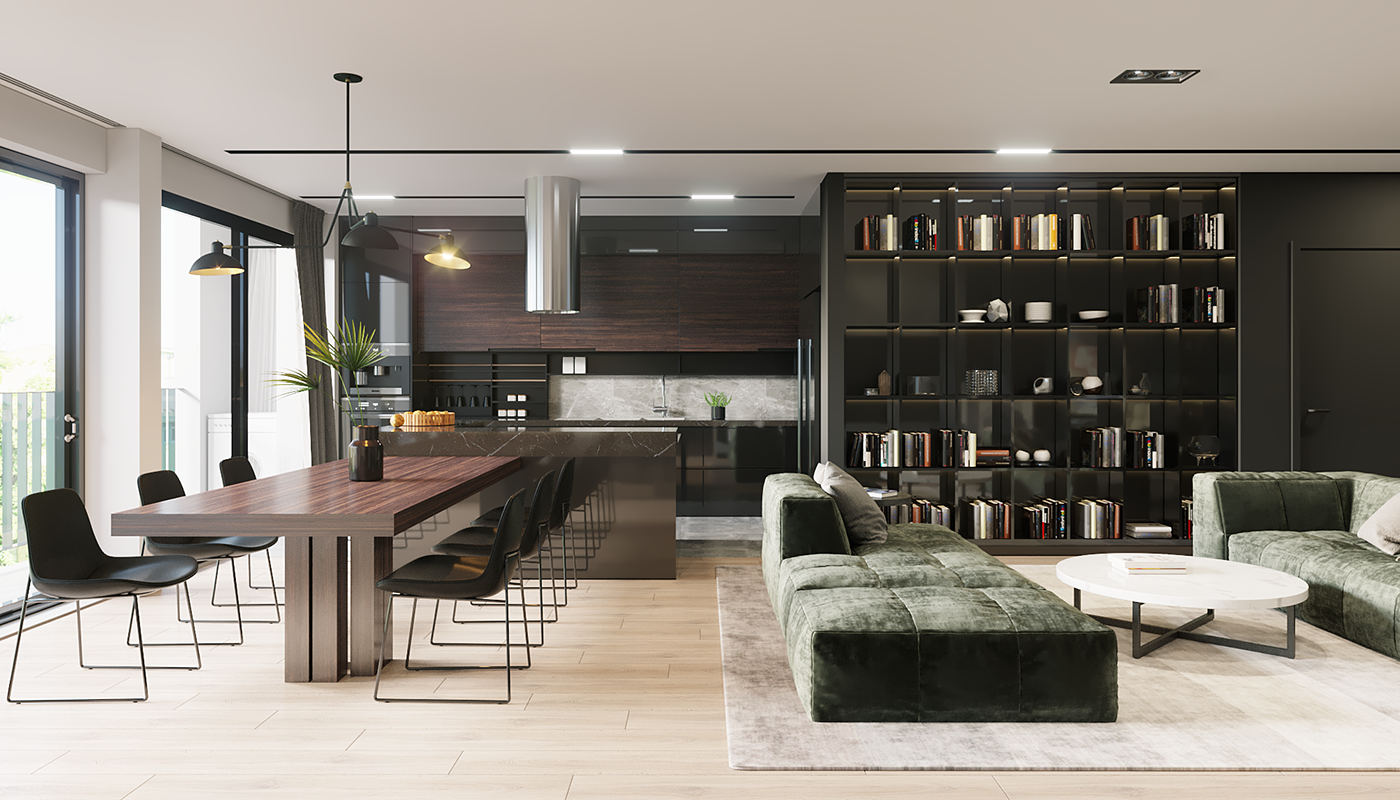 apartment Interior design modern minimalist industrial