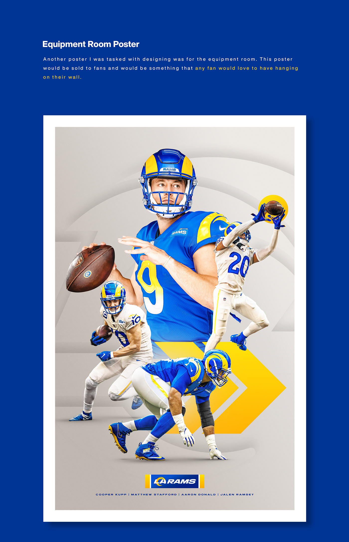 branding  football graphic design  Los Angeles Rams nfl poster SMSports social media sports Sports Design