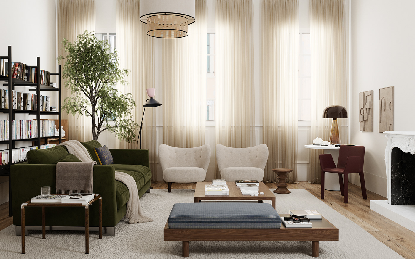 3D architecture archviz CGI Interior interior design  living room LOFT Render visualization