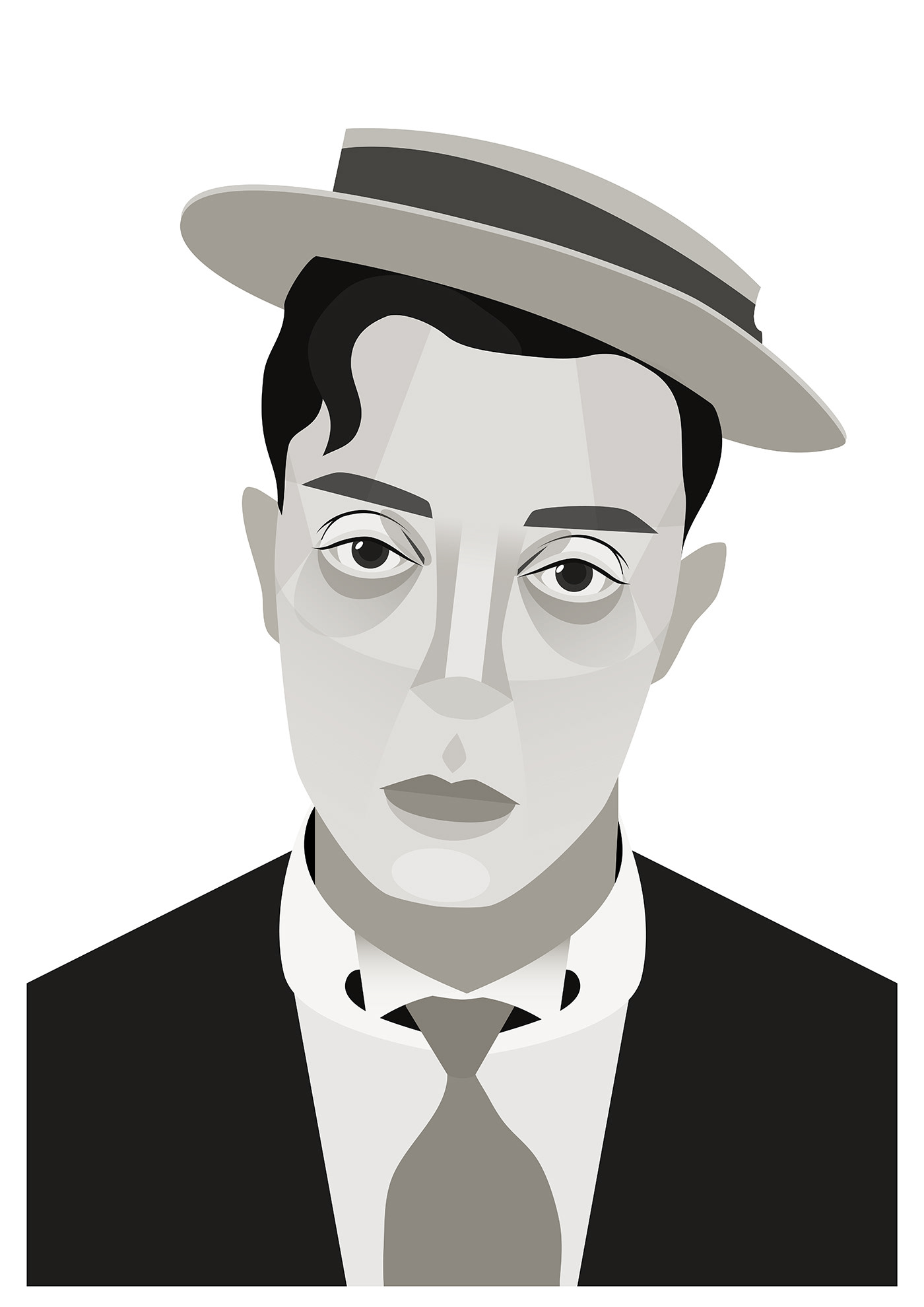 Buster Keaton SuperHero inspiration graphic design vector art digital ILLUSTRATION  bigbratwolf