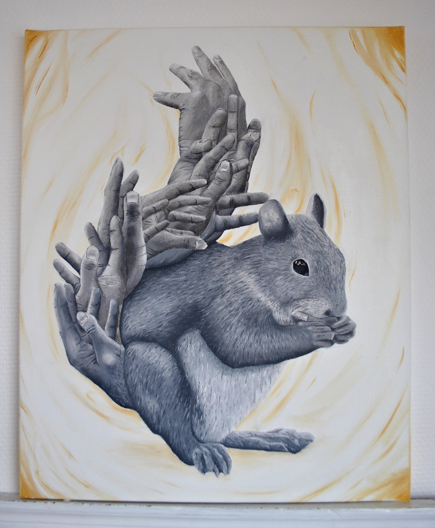 squirrel squirhand mathieu robat Oil Painting peinture à l'huile