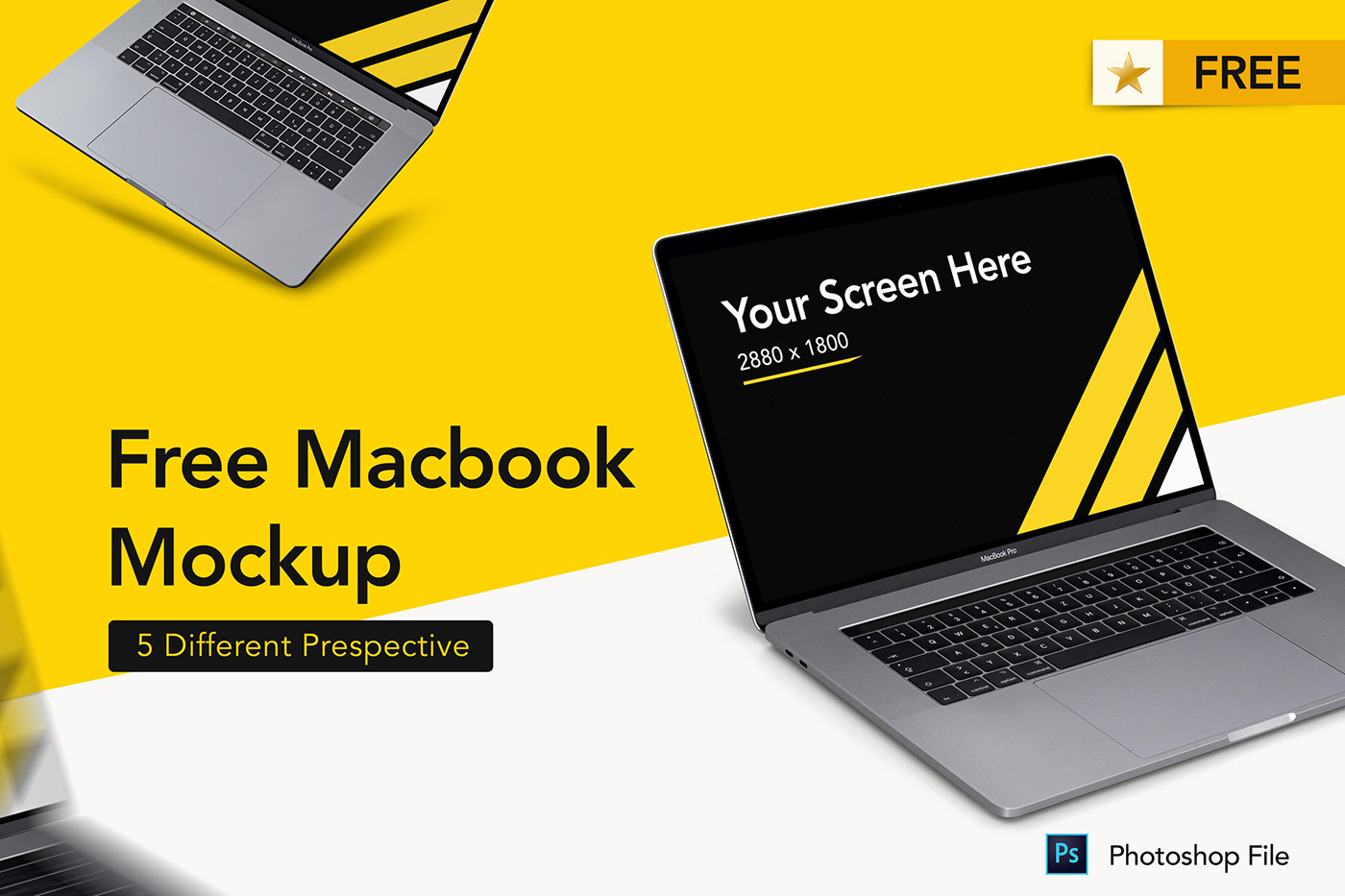 free Laptop Mockup branding  inspiration macbook Apple product design free photoshop psd file