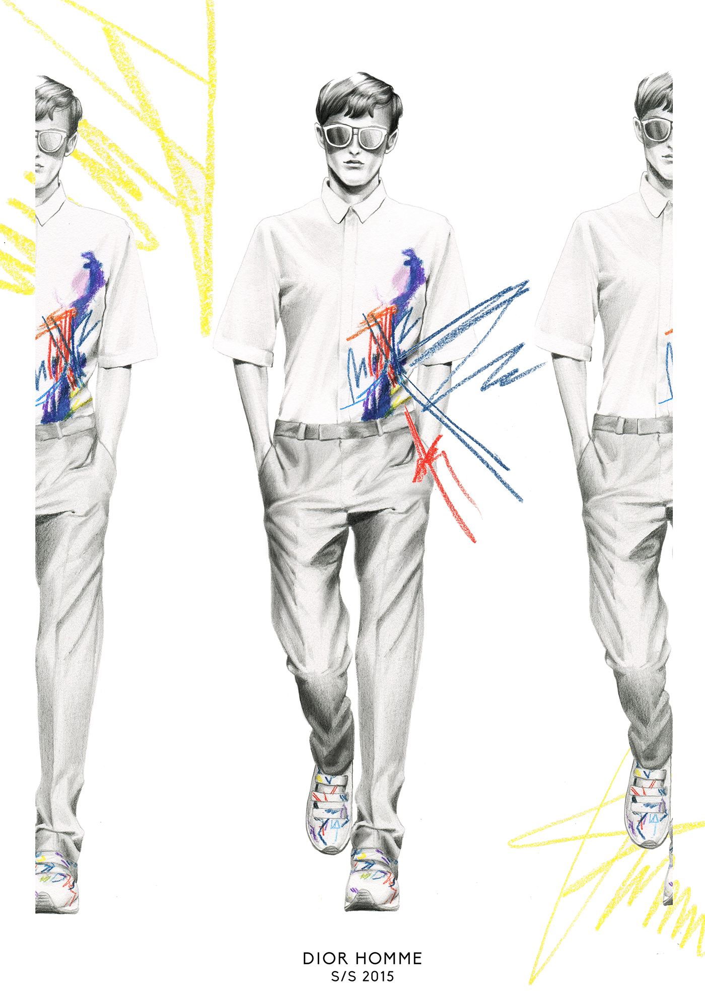 hautecouture fashionweek catwalk runway JeanPaulGaultier VERSACE Dior Menswear portrait fashionillustration sketch art